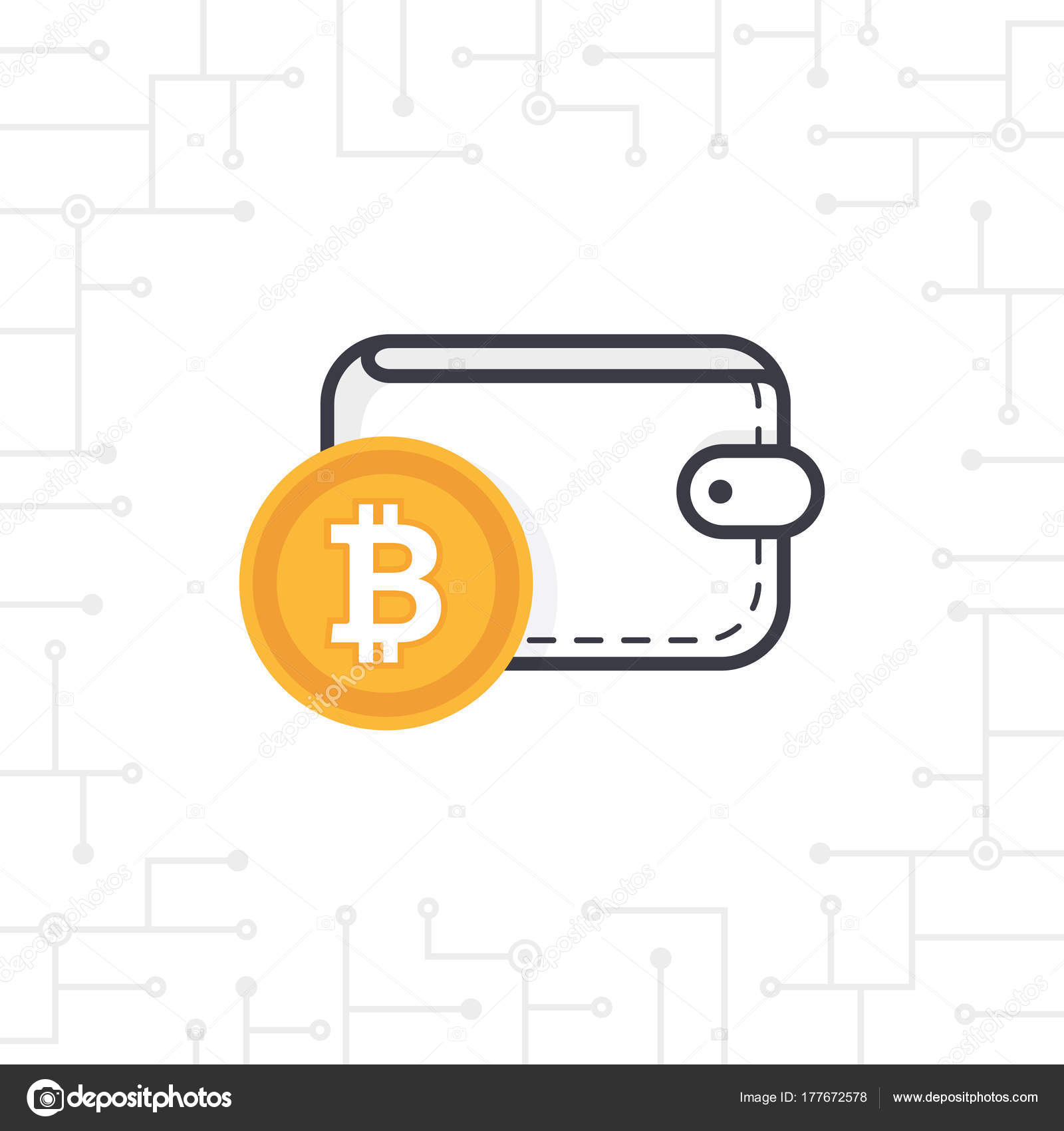 Bitcoin Wallet White Background Bitcoin Wallet Icon Vector Bitcoin - 